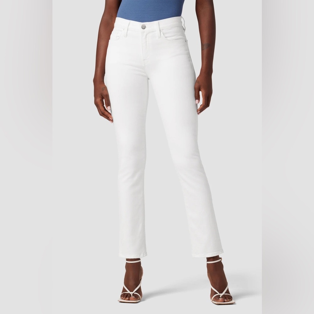 Hudson Nico- Mid Rise Straight Ankle in spring white. Size 28.